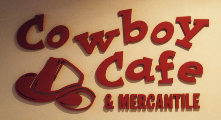 Cowboy Cafe and Mercantile (CNC Routed Sign)
