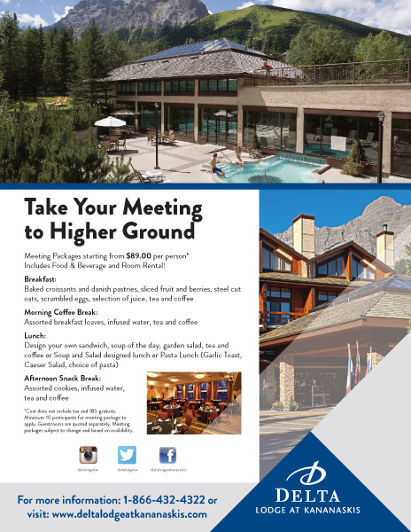 Delta Lodge at Kananaskis Higher Ground Meetings Flyer
