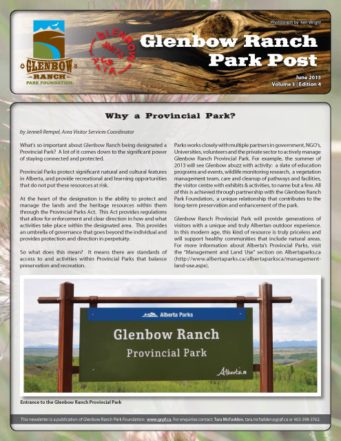 The Glenbow Ranch Park Foundation (9 issues)