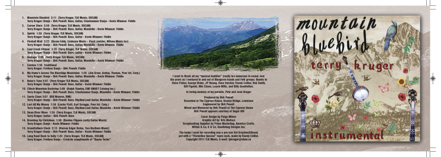Terry Kruger Rocky Mountain Bluebird CD Booklet