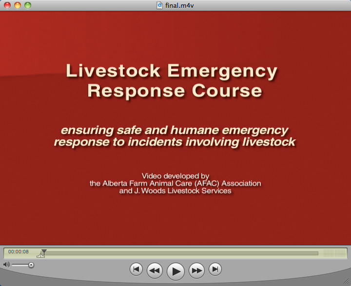 AFAC Livestock Emergency Response Course (DVD and Video Footage/Production)