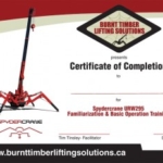 Burnt Timber Lifting Solutions Certificate