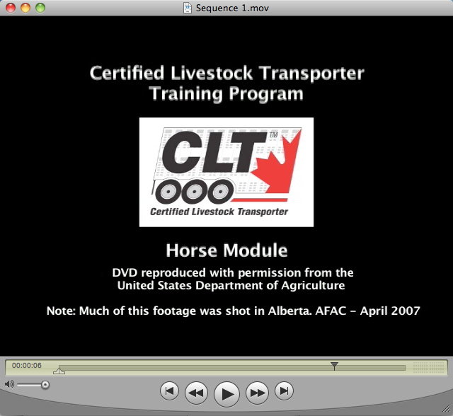 Canadian Livestock Transport Training Video (5 videos)