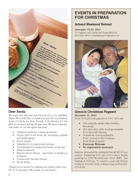 Mount St Francis Christmas Newsletter (6 issues)