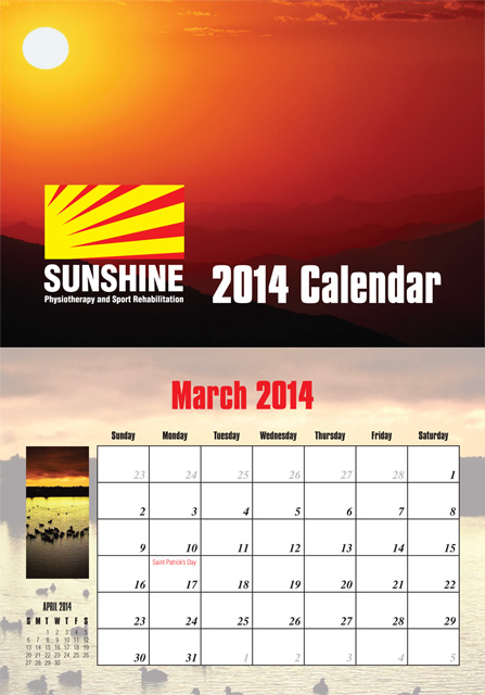 Sunshine Calendar 2014